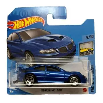 Hot Wheels Базовая машинка 06 Pontiac GTO, синяя
