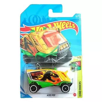 Hot Wheels Базовая машинка Aero Pod, желто-зеленая
