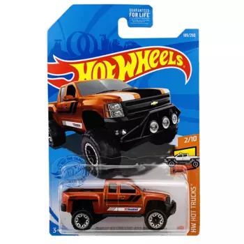 Hot Wheels Базовая машинка Chevy Silverado Off Road, оранжевая