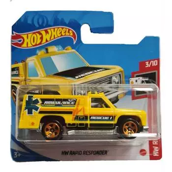 Hot Wheels Базовая машинка HW Rapid Responder, желтая