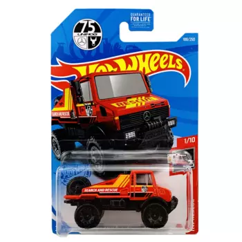 Hot Wheels Базовая машинка Mercedes-Benz Unimog 1300, красная
