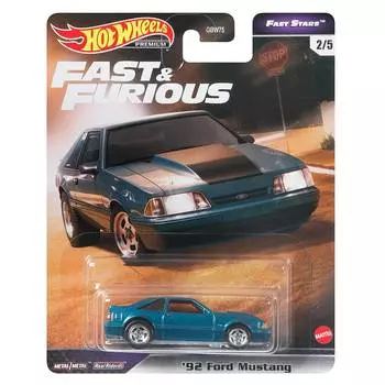 Hot Wheels Машинка Форсаж '92 Ford Mustang, синяя