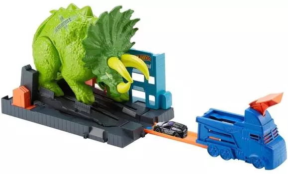 Hot Wheels "Разгневанный трицератопс" - игровой трек с машинкой