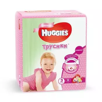 Huggies Подгузники-трусики для девочек 3 (7-11 кг), 19 шт.