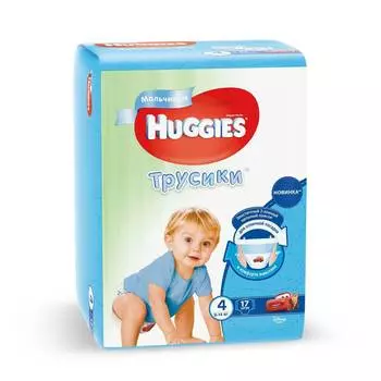 Huggies Подгузники-трусики для мальчиков 4 (9-14кг), 17 шт.