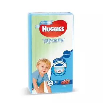 Huggies Подгузники-трусики для мальчиков 4 (9-14кг), 52 шт.