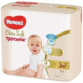Huggies Подгузники-трусики Elite Soft 3 (6-11 кг), 25 шт.