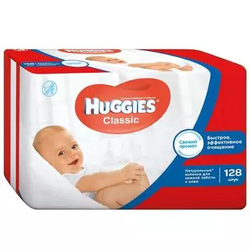 Huggies Салфетки Classic Duo, 2x64 шт.
