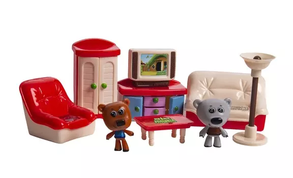 Игровой набор МИ-МИ-МИШКИ, Кеша и Тучка, Гостиная, 8 деталей
