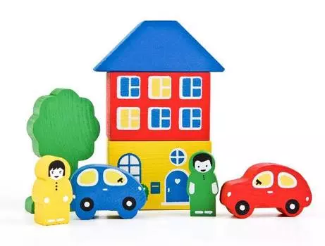 ТОМИК игровой набор "Цветной городок" 8 деталей, голубой, 8688-3