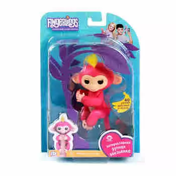 Интерактивная обезьянка БЕЛЛА (розовая), 12см