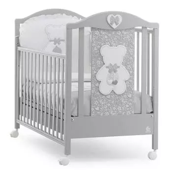 Italbaby Детская кровать Fiocco Classic, бело-серая