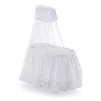Italbaby Кроватка-люлька Romantic с балдахином, белая
