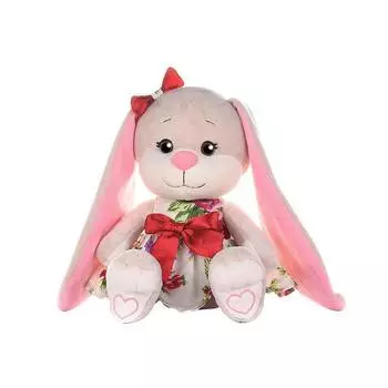 Jack&amp;Lin Мягкая игрушка "Зайка в летнем платьице с цветами", 20 см