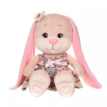 Jack&amp;Lin Мягкая игрушка "Зайка в летнем платье с цветным принтом", 25 см