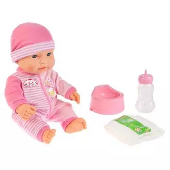 КАРАПУЗ Пупс с аксессуарами, пьет, писает, плачет, 35 см