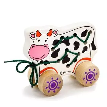 ALATOYS Каталка Шнуровка Корова, ШКР01