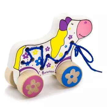 Каталка ALATOYS ШЛШ01 Шнуровка Лошадка