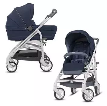 Коляска Inglesina Trilogy System Duo 2 в 1 на шасси Trilogy City White, Imperial Blue