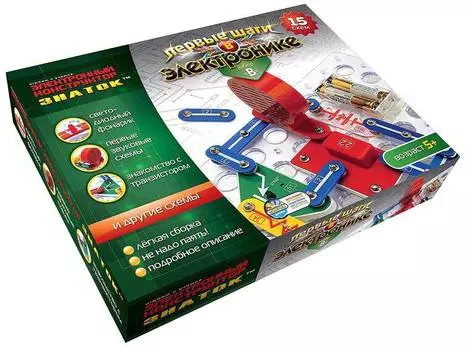 ЗНАТОК конструктор "Первые шаги в электронике B", 15 схем