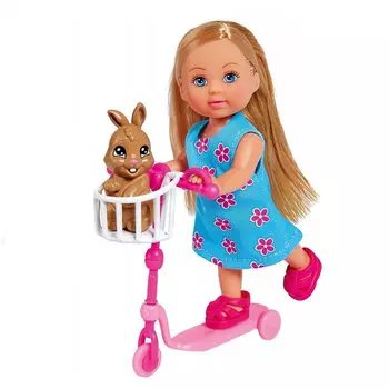 Кукла EVI на самокате с кроликом