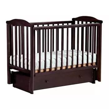 Лель детская кроватка АБ 15.3 "Лютик" с продольным маятником, махагон