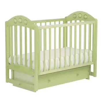 Лель Кровать "Орхидея" АБ 24.2 маятниковая поперечная с шариками, светло-зеленый