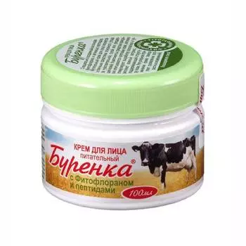 Лошадиная сила Буренка крем для лица питательный с фитофлораном и пептидами, 100 мл