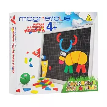 MAGNETICUS Магнитная мозаика "Забавные Животные", 5 цветов, листок с примерами