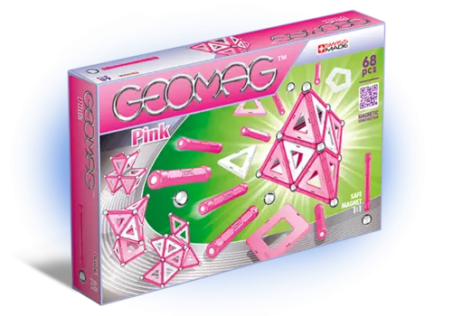 Магнитный конструктор GEOMAG 342 Pink 68 деталей