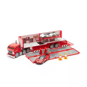 Maisto Машинка Гоночный прицеп FM Ferrari Evolution Hauler, 1:64, красная
