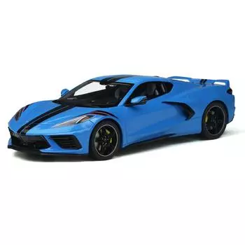 Maisto Машинка металлическая Chevrolet Corvette Stingray Coupe (High Wing) 2020, 1:18, синяя