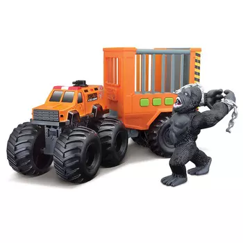 Maisto Машинка на радиоуправлении FM Monster Transport 4x4, Горилла, оранжевая