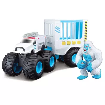 Maisto Машинка на радиоуправлении FM Monster Transport 4x4, Снежный человек, белая