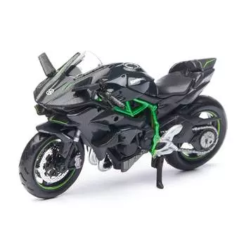 Maisto Мотоцикл "Kawasaki Ninja Н2 R" 1:18, черный/зеленый