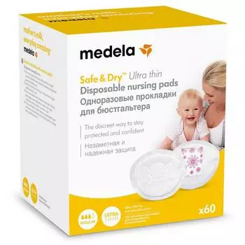 Medela Прокладки одноразовые грудные ультра-тонкие, 60 шт.