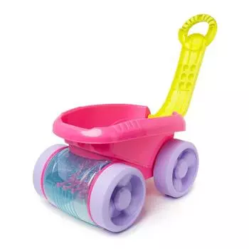 Mega Bloks Тележка для сбора и хранения деталей, розовая с зеленой ручкой