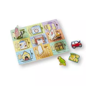 Melissa &amp; Doug Бизиборд Магнитная игра Доска "Прятать и искать"
