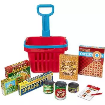 Melissa &amp; Doug "Готовь и играй" Продуктовая тележка на колесиках