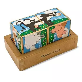 Melissa&amp;Doug Звуковые пазлы Кубики "Ферма"