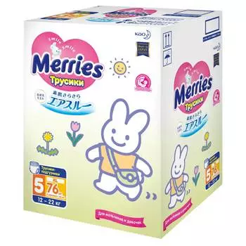 Merries Подгузники-трусики XL (12-22 кг), 76 шт.