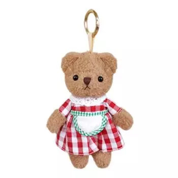 МимиЛапки Брелок "Медведица Бусинка в клетку", 13 см