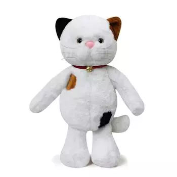 МимиЛапки Мягкая игрушка Белый котик "Пушок", 34 см