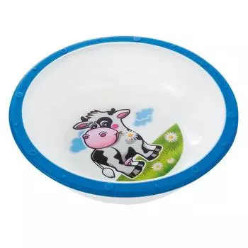 Миска пластиковая Canpol Little cow, 4/416, 4+ мес., синяя коровка