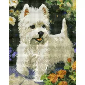 Molly Алмазная мозаика "Белый терьер", 40х50 см