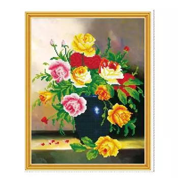 Molly Алмазная мозаика "Букет в синей вазе", 40х50 см