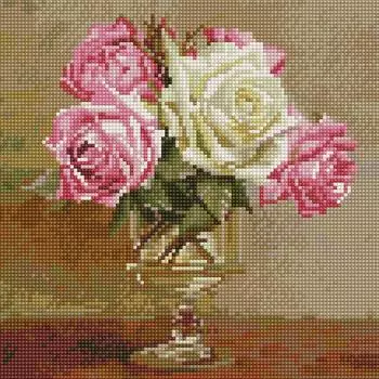 Molly Алмазная мозаика "Бузин. В старинной вазочке", 30х30 см