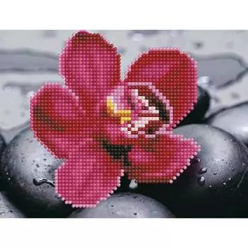 Molly Алмазная мозаика "Цветок на камнях", 15х20 см