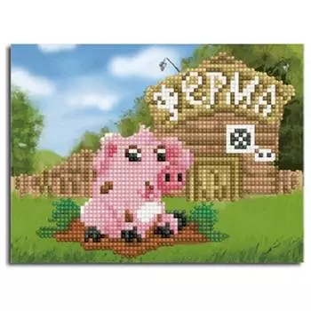 Molly Алмазная мозаика "Поросенок Хрю", 15х20 см