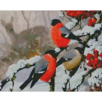 Molly Алмазная мозаика "Снегири в лесу", 40х50 см